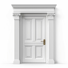 Obraz premium Entrance door displayed on white