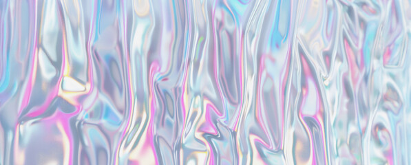 Abstract holographic background with blue, pink, and white swirls