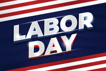 Labor Day text effect with American flag