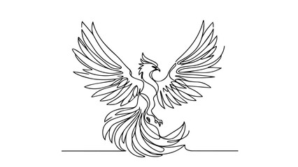 Phoenix one line drawing 