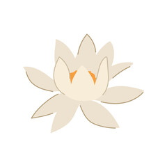 waterlily lotus flower cartoon. chinese pond, watercolor lily, plant logo waterlily lotus flower sign. isolated symbol vector illustration
