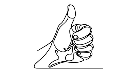 thumb up line art