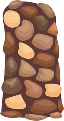 Illustration of a stone wall forming a border, created in a cartoon style