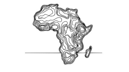 africa map single line illustration © Ibrahim