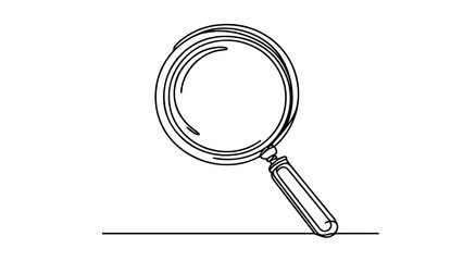 magnifying glass one continuous line drawing