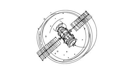 satellite one continuous line drawing