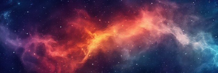 Naklejka premium Cosmic Nebula: A Symphony of Colors