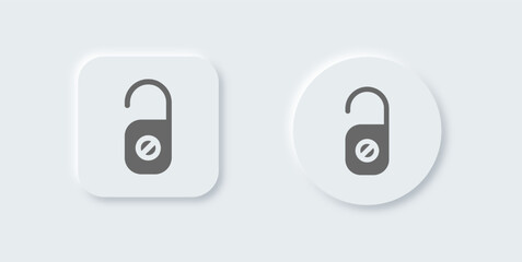 Do not disturb solid icon in neomorphic design style. Private signs vector illustration.