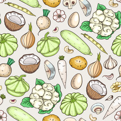 White color diet products seamless pattern