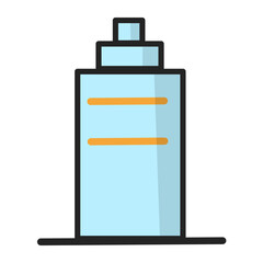 Cute Building Flat Icon Illustration 