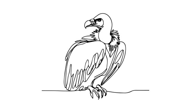 recommend clip art: vulture single line drawing