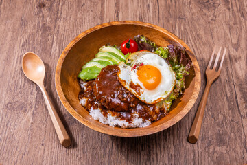 ロコモコ　ハワイ料理　Loco Moco, a famous Hawaiian dish