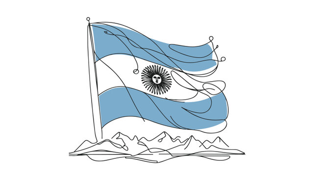 recommend clip art: argentina flagone line illustration