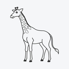Stunning Giraffe Line Art Vector, Elegant, Detailed, and High-Quality DesignArt & Illustration