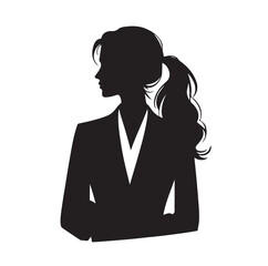 business woman black silhouette vector illustration 