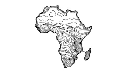 africa continent one continuous line illustration © Ibrahim
