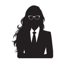 business woman black silhouette vector illustration 