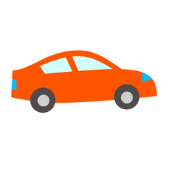 Cute Transportation Vehicle Flat Icon Illustration 