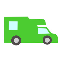 Cute Transportation Vehicle Flat Icon Illustration 