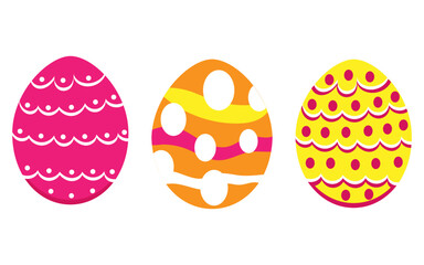 Easter day eggs with happy colours, Ester egg set vector image