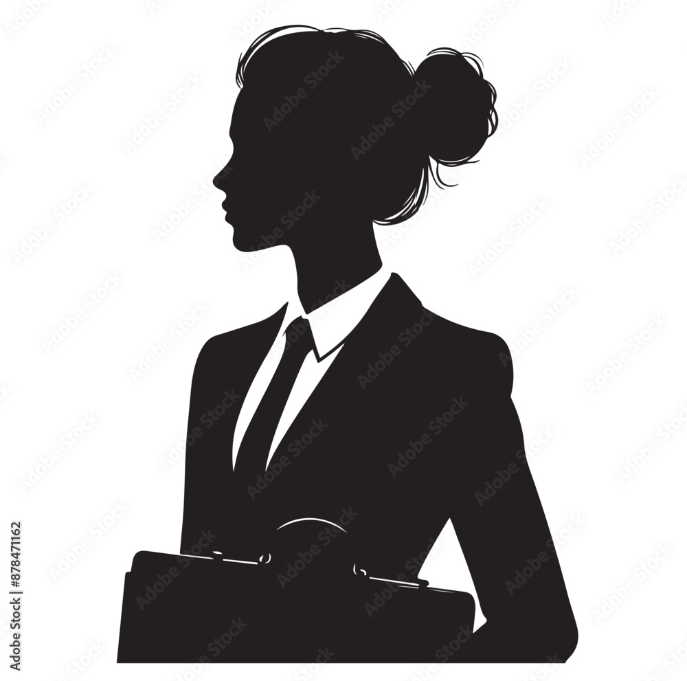 Wall mural business woman black silhouette vector illustration