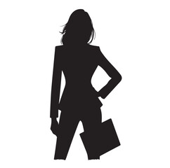 Fototapeta premium business woman black silhouette vector illustration 
