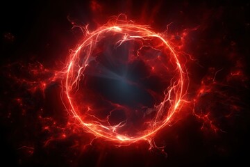 Obraz premium Abstract glowing red circle