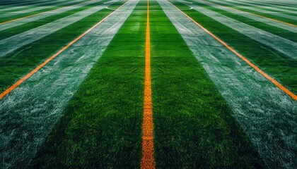 Stadium Tournament Lines, Professional Field Preparation for Events, Games and Competitions Lines Drawn on Green Grass Pitch, Ready for Action Event Prep, Sports, Field, Tournament, Lines
