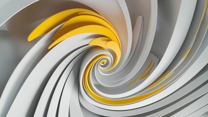 Crimson Swirl: A Mesmerizing Abstract Digital Art with yellow and White Tones