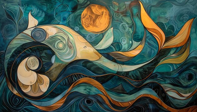 Abstract Interpretation of Jonah and the Whale with Swirling Forms