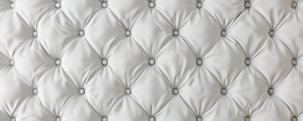 White upholstery with button tufting