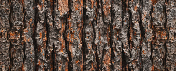 Obraz premium Close up of rough tree bark texture in natural light