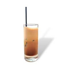 Photo of a Greek version of freddo espresso, a double shot of espresso blended with ice cubes and served over ice.