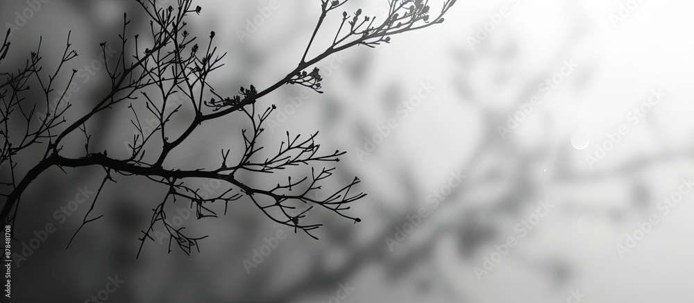 Aufkleber An abstract design element with a blurred tree branch shape overlaying an organic plant shadow with a copy space image.