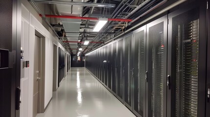 Obraz premium High-speed data centers with advanced cooling systems