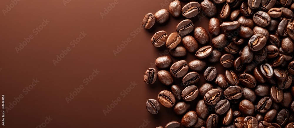 Fototapete background of roasted coffee beans with space for text in the image. image with copy space