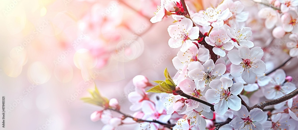 Poster background of spring blossoms with a copy space image.