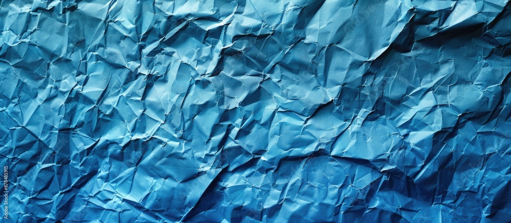 Poster background with blue crumpled paper texture providing copy space image.