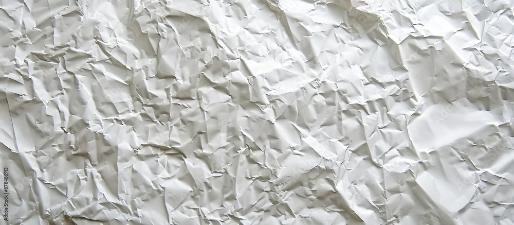 Poster Background featuring a textured white crumpled paper for copy space image.