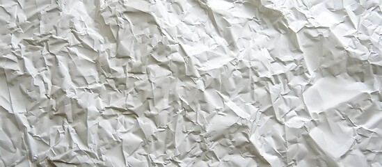 Background featuring a textured white crumpled paper for copy space image.