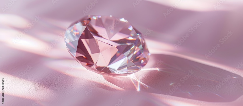 Poster copy space image of a diamond on a soft pink background.