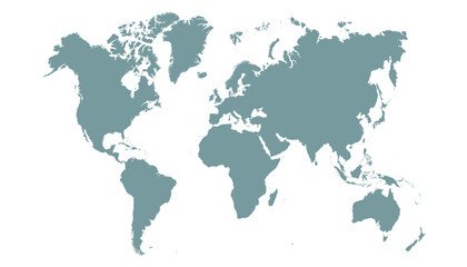 World map. Grey modern vector map. Silhouette map.
