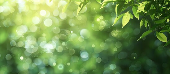 Fototapeta premium Blurry background featuring fresh green nature elements, ideal for a copy space image.