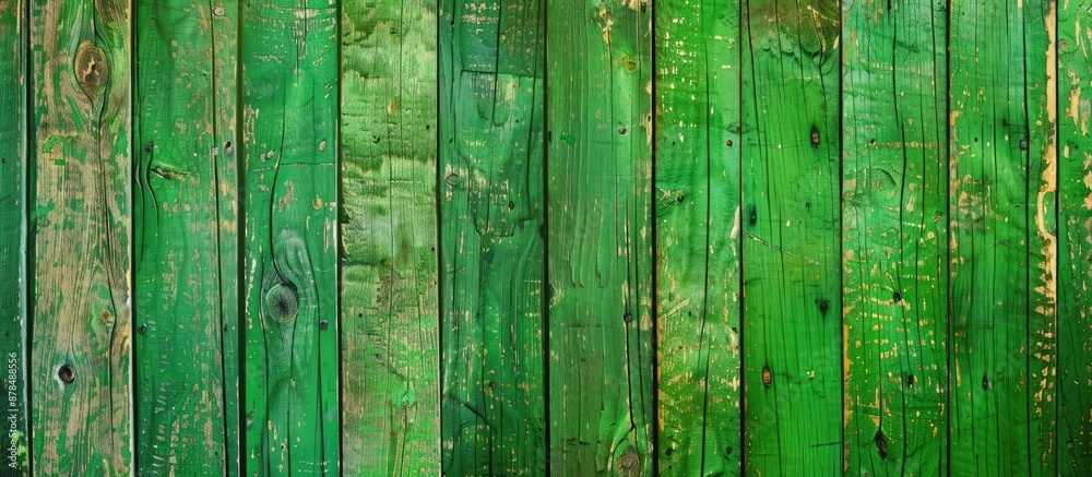 Poster bright green wood texture and grain background with copy space image.