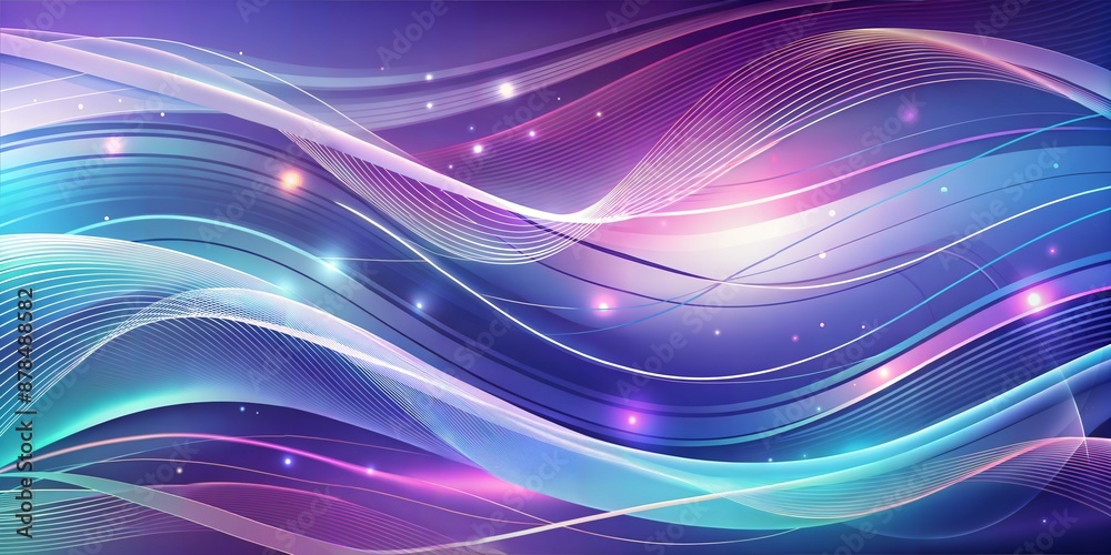 Wall mural abstract gradient wave: modern purple and white artistic background with geometric shapes and smooth