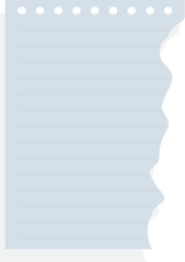 Blank notepad page with a torn edge is waiting for your message