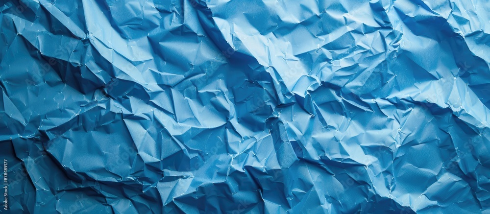 Aufkleber background with blue crumpled paper texture providing copy space image.