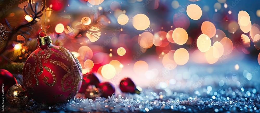 Poster abstract background showcasing christmas decoration with available copy space image.