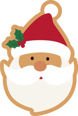 Christmas gingerbread in the shape of Santa Claus vector. 
Holiday pastries vector.