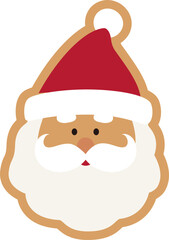 Christmas gingerbread in the shape of Santa Claus vector. 
Holiday pastries vector.